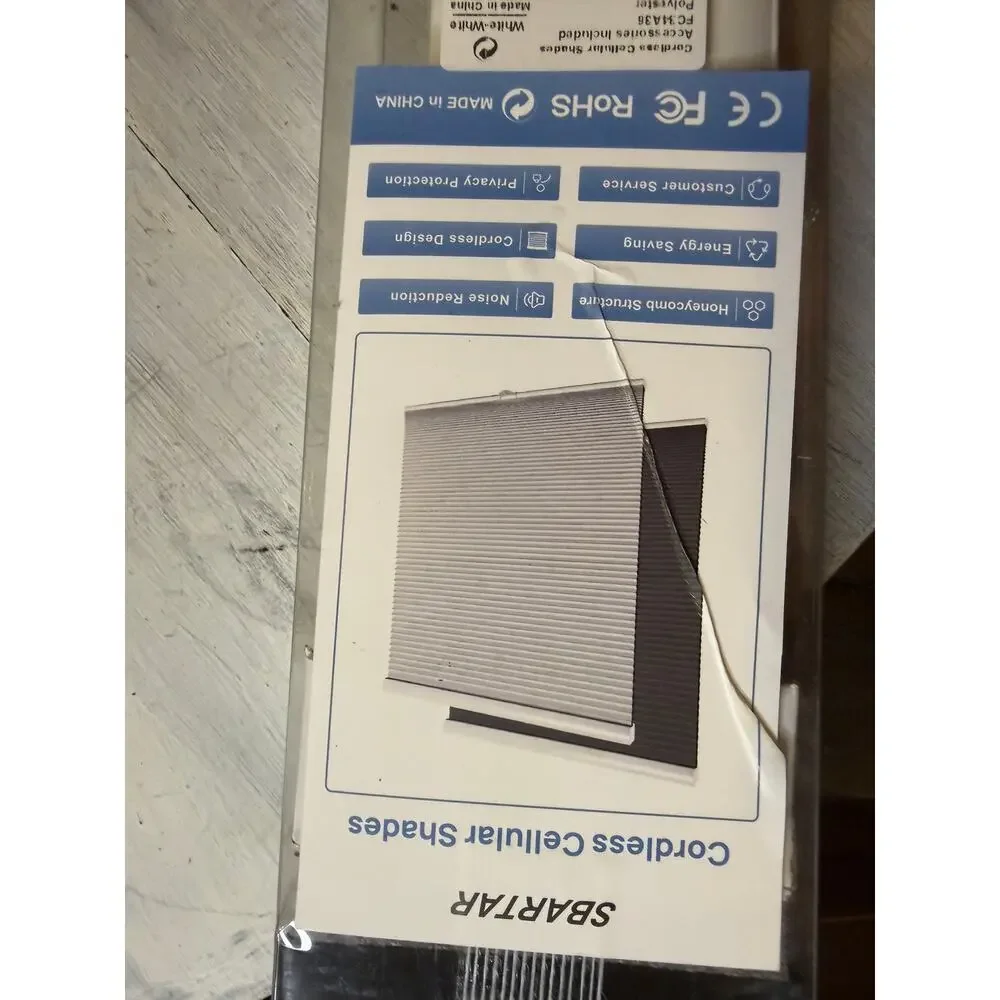 Cordless Blackout Cellular Honeycomb Window Shade – White – 34